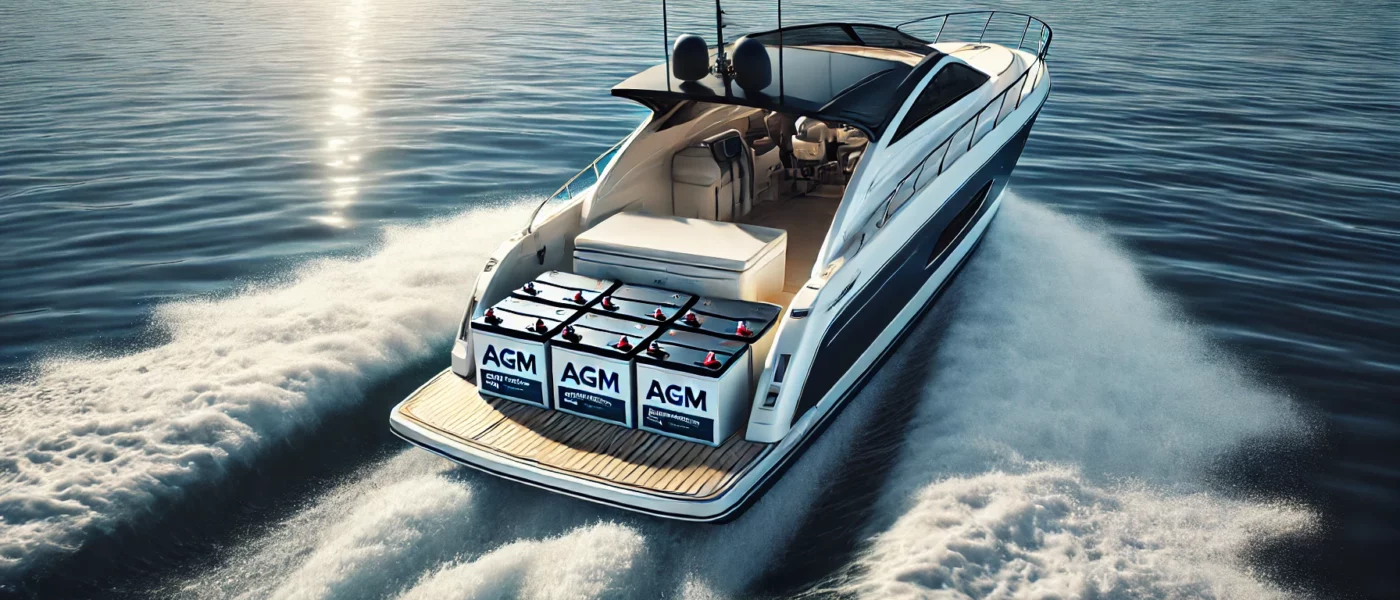 A-modern-boat-equipped-ith-AGM-batteries-cruising-smoothly