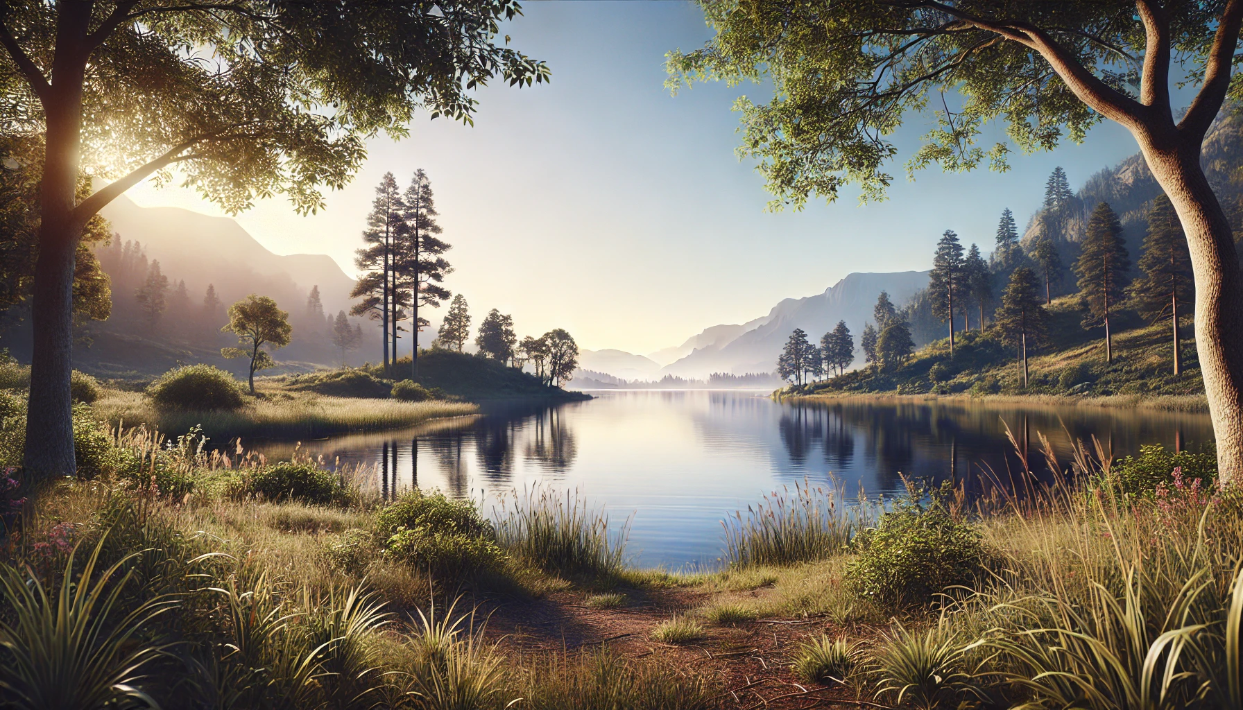 view-of-a-peaceful-lake-surrounded-by-trees-and-mountains